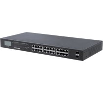 Intellinet 24-Port Gigabit Ethernet PoE+ Switch with 2 SFP Ports, LCD Display, IEEE 802.3at/af Power over Ethernet (PoE+/PoE) Compliant, 370 W, Endspan, 19" Rackmount (561242)
