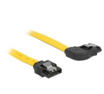 Delock Cable SATA 6 Gbs male straight  SATA male right angled 30 cm yellow metal (82828)