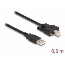 Delock Cable USB 2.0 Type-A male to Type-B male with screws 0.5 m (87197)