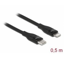 Delock Data and charging cable USB Type-C™ to Lightning™ for iPhone™, iPad™ and iPod™ black 0.5 m MFi (86636)