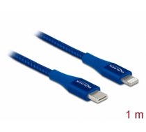Delock Data and charging cable USB Type-C™ to Lightning™ for iPhone™, iPad™ and iPod™ blue 1 m MFi (85416)