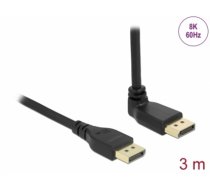 Delock DisplayPort cable male straight to male 90° upwards angled 8K 60 Hz 3 m without latch (87151)