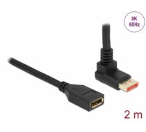 Delock DisplayPort extension cable male 90° upwards angled to female 8K 60 Hz 2 m (87081)