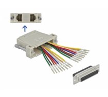 Delock D-Sub HD 44 pin crimp female to 2 x RJ45 female with assembly kit beige (66836)