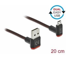 Delock EASY-USB 2.0 Cable Type-A male to EASY-USB Type Micro-B male angled up / down 0.2 m black (85264)