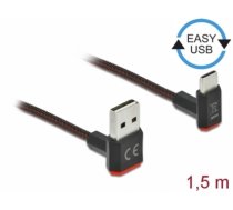 Delock EASY-USB 2.0 Cable Type-A male to USB Type-C™ male angled up / down 1.5 m black (85277)