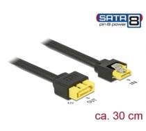 Delock Extension cable SATA 6 Gb/s receptacle > SATA plug with pin 8 power support latchtype 30 cm (84946)