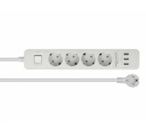 Delock Extension Socket 4-way with Surge Protection and USB charger white (11206)