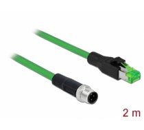 Delock Network cable M12 4 pin D-coded to RJ45 plug PVC 2 m (85438)