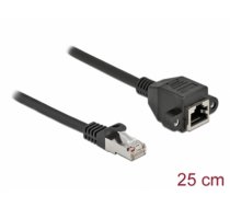 Delock Network Extension Cable S/FTP RJ45 plug to RJ45 jack Cat.6A 25 cm black (86998)