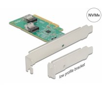 Delock PCI Express 4.0 x8 Card to 2 x internal SFF-8654 4i NVMe - Bifurcation - Low Profile Form Factor (90076)