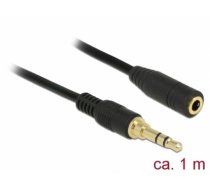 Delock Stereo Jack Extension Cable 3.5 mm 3 pin male to female 1 m black (85576)