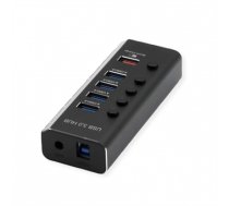 ROLINE USB 3.2 Gen 1 Hub, 4 Ports + 1x Charging Port, Switchable (14.02.5058)