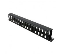 Value 19" Front Panel 1U with Patch channel 40 x 60 mm, RAL 9005 black (26.99.0305)