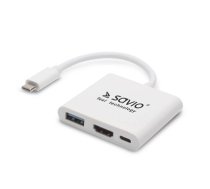 Hub USB Typ C - HDMI, USB 3.0, PD,  AK-48 (SAVIO AK-48)