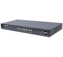 Intellinet 16-Port Gigabit Ethernet PoE+ Web-Managed Switch with 2 SFP Ports, 16 x PoE ports, IEEE 802.3at/af Power over Ethernet (PoE+/PoE), 2 x SFP, Endspan, 19" Rackmount (561341)