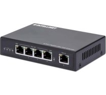 Intellinet 4-Port Gigabit Ultra PoE Extender, Adds up to 100 m (328 ft.) to PoE Range, 90 W PoE Power Budget, Four PSE Ports with up to 30 W Output, IEEE 802.3bt/at/af Compliant, Metal Housin (561617)