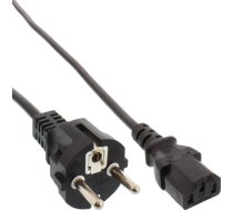 Kabel zasilający InLine InLine Kabel zasilający, Schutz kontakt prosty do 3pin IEC C13, czarny, H05VV-F, 3x0,75 mm2, 0,3 m (16651N)