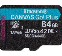Karta Kingston Canvas Go! Plus MicroSDXC 64 GB Class 10 UHS-I/U3 A2 V30 (SDCG3/64GBSP) (SDCG3/64GBSP)