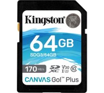 Karta Kingston Canvas Go! Plus SDXC 64 GB Class 10 UHS-I/U3 V30 (SDG3/64GB) (SDG3/64GB)