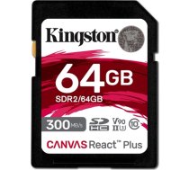 Karta Kingston Canvas React Plus SDXC 64 GB Class 10 UHS-II/U3 V90 (SDR2/64GB) (SDR2/64GB)