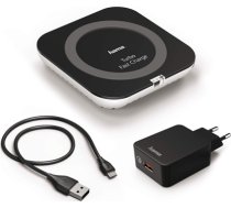 Hama 00183217 mobile device charger Smartphone Black USB Wireless charging Fast charging Indoor (183217)