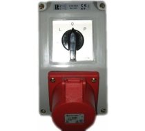 Spamel Zestaw instalacyjny z gniazdem 16A 4P L-0-P czerwony (ZI02R121) (ZI02R121)