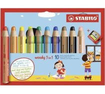 Stabilo Kredki Woody 3w1 10 kol + temperówka STABILO (381338)