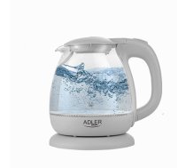 Adler | Kettle | AD 1283G | Standard | 1100 W | 1 L | Plastic/Glass | 360° rotational base | Grey (AD 1283G)