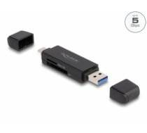Delock Card Reader SuperSpeed USB 5 Gbps USB Type-C™ / Type-A for SD and Micro SD memory cards (91004)