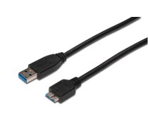 DIGITUS USB 3.0 Anschlusskabel, A/St - micro B/St, 1,8m, sw (AK-300116-018-S)