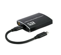 Adapteris Gembird USB-C Type-C Male - 2 x HDMI Female 4K Black (A-CM-HDMIF2-01)