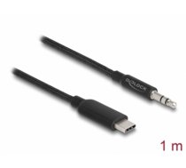 Delock Audio Stereo Cable USB Type-C™ male to Stereo plug 3.5 mm 3 pin 1 m black (85208)