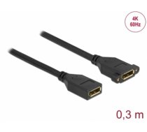 Delock DisplayPort 1.2 cable female to female panel-mount 4K 60 Hz 30 cm (87099)