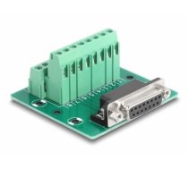 Delock D-Sub 15 pin female to Terminal Block for DIN rail (66910)