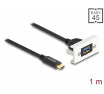 Delock Easy 45 Module SuperSpeed USB 10 Gbps (USB 3.2 Gen 2) USB Type-A female to USB Type-C™ male with pigtail, 22,5 x 45 mm (81388)