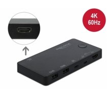 Delock HDMI / USB-C™ KVM Switch 4K 60 Hz with USB 2.0 (11477)