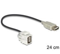 Delock Keystone module USB 2.0 A female  USB 2.0 A female 250 with cable (86329)