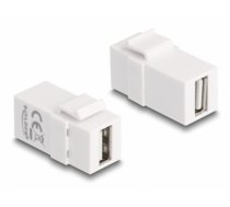 Delock Keystone Module USB 2.0 A female to USB 2.0 A female white (87830)