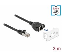 Delock Network Extension Cable for Easy 45 Module S/FTP RJ45 plug to RJ45 jack Cat.6A 3 m black (87116)