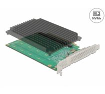 Delock PCI Express x16 Card to 4 x internal NVMe M.2 Key M with heat sink - Bifurcation (90054)