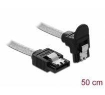 Delock SATA 6 Gb/s Cable straight to downwards angled 50 cm transparent (85346)