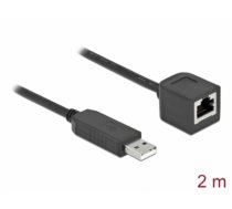 Delock Serial Connection Cable with FTDI chipset, USB 2.0 Type-A male to RS-232 RJ45 female 2 m black (64165)