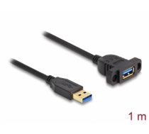 Delock SuperSpeed USB 5 Gbps (USB 3.2 Gen 1) Cable USB Type-A male to female 1 m panel-mount black (87855)