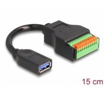 Delock USB 3.2 Gen 1 Cable Type-A female to Terminal Block Adapter with push button 15 cm (66241)