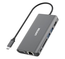 HUB 8-w-1 USB-C 3.1; HDMI; VGA; RJ45; SD; PD 100W; D1019B (D1019B)