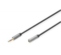 Kabel przedłużający audio MiniJack Stereo Typ 3.5mm/3.5mm M/Ż nylon 1m (DB-510210-010-S)