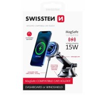 Swissten Magnetic Car Holder with Wireless Charger 15W (MagSafe compatible) (65010610)