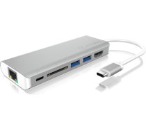 ICY BOX IB-DK4034-CPD Wired USB 3.2 Gen 1 (3.1 Gen 1) Type-C Silver, White (IB-DK4034-CPD)