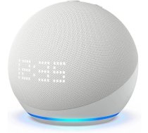 Amazon smart speaker Echo Dot 5 Clock, glacier white (B09B95DTR4)